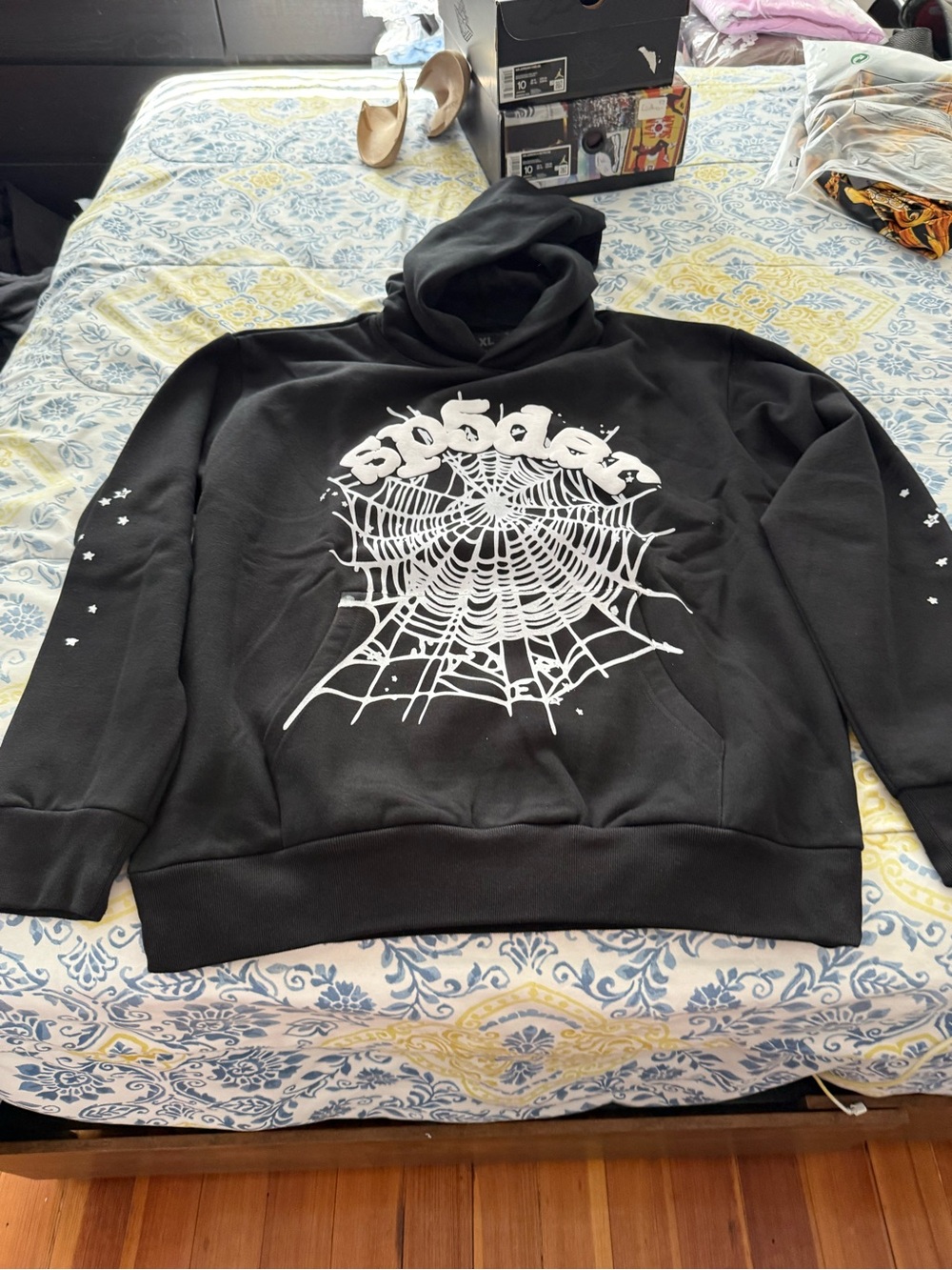 Sp5der OG Web Mens Black Fleece Hoodie size XL